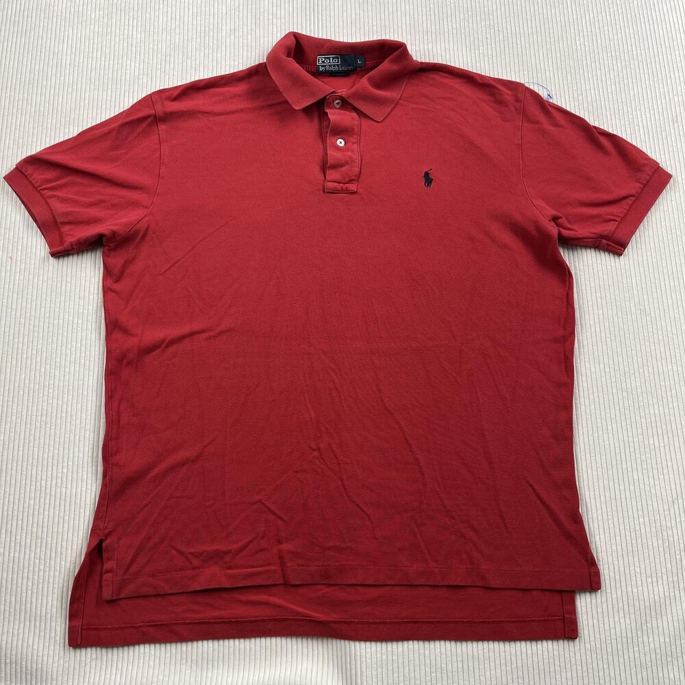 Polo By Ralph Lauren Polo Shirt Mens L Red Short Sleeve Cotton Classic Fit
